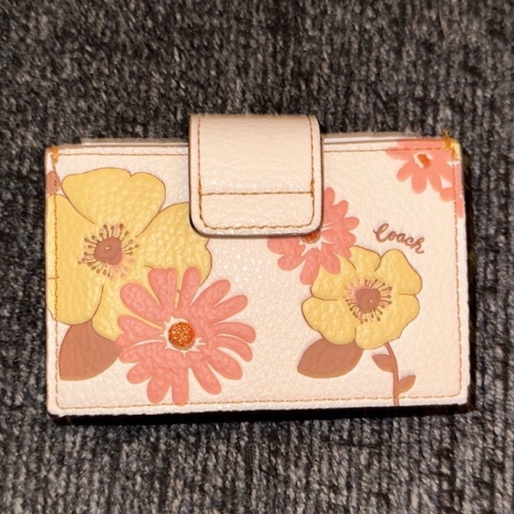 Coach Bags Coach Accordion Card Case Wallet Floral Cluster Print